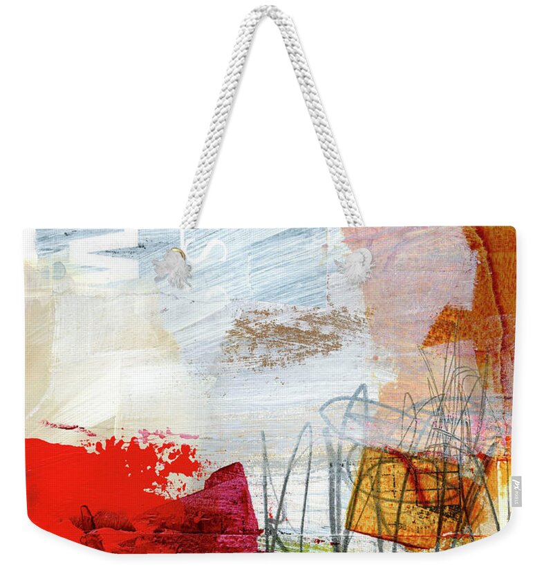 Abstract Art Weekender Tote Bag featuring the painting Ice Melt #6 by Jane Davies