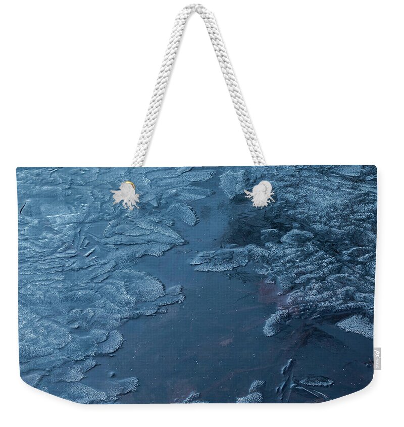 Frozen Weekender Tote Bag featuring the pyrography Ice Mystories by William Bretton