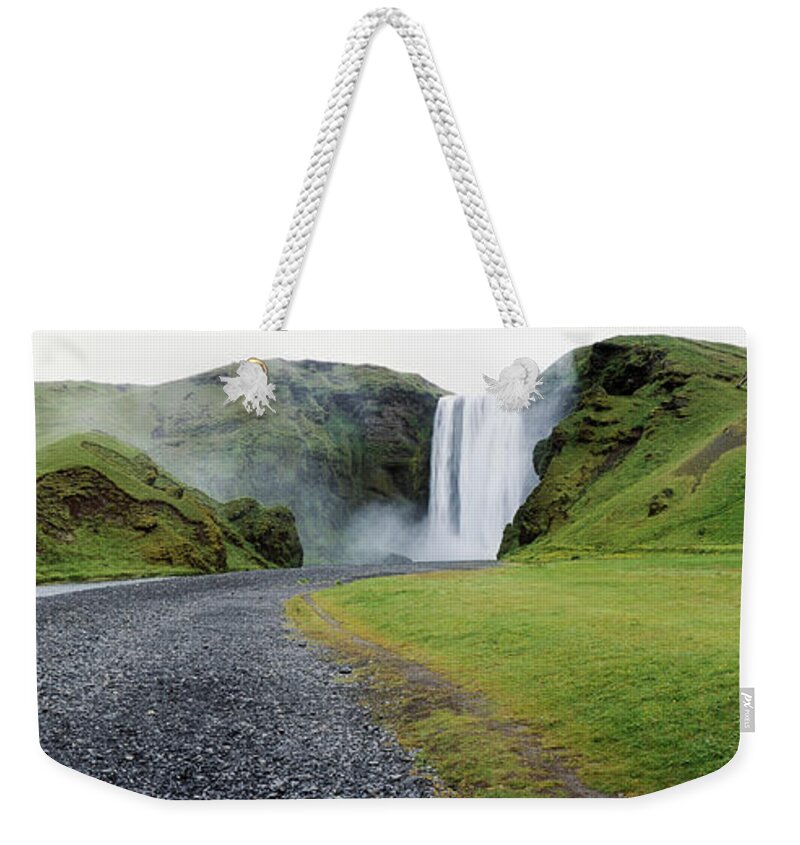 Scenics Weekender Tote Bag featuring the photograph Iceland, Skogafoss, Waterfall, Digital by Ed Freeman