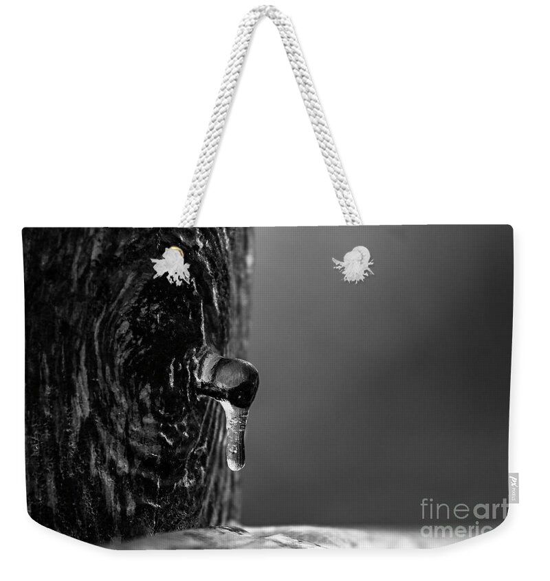 Ice Weekender Tote Bag featuring the photograph Icy Drip by JT Lewis
