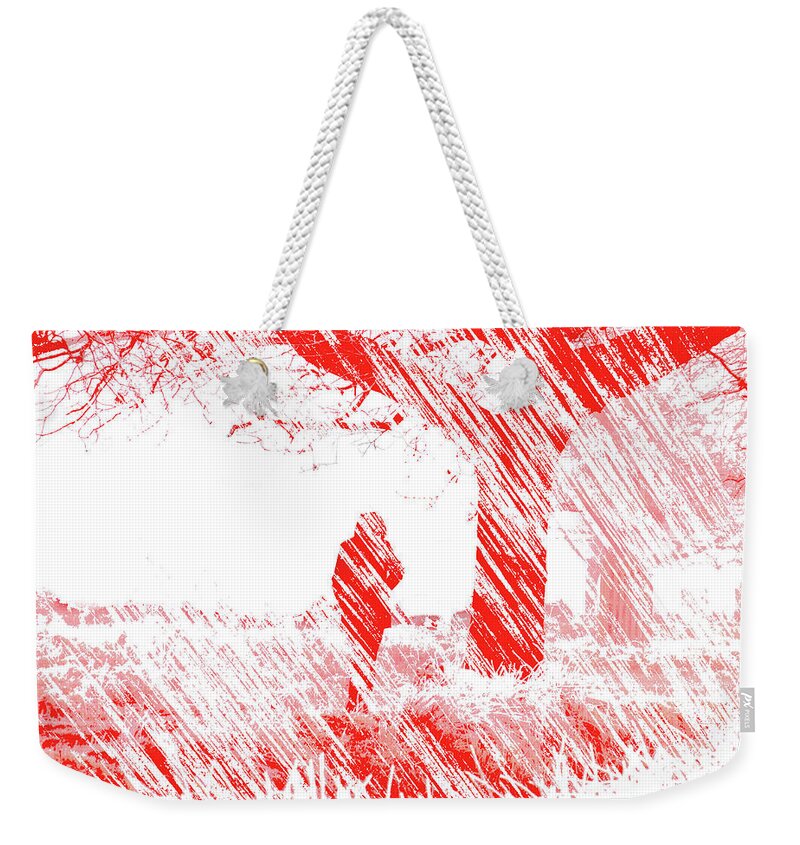 Woman Weekender Tote Bag featuring the photograph Icy Shards Fall on Setttled Snow by LemonArt Photography