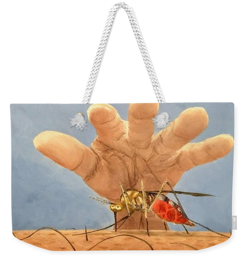 Mosquito Weekender Tote Bag featuring the painting Ignorance is Bliss by Kevin Daly