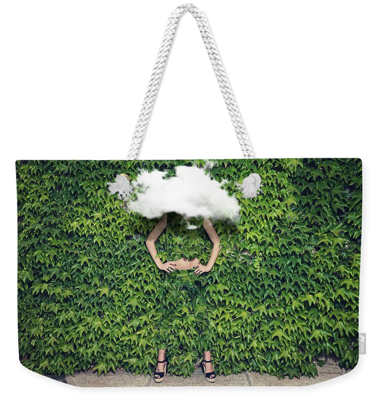 Tempio Pausania Weekender Tote Bag featuring the photograph Image Of Young Woman On Ivy Plants And by Francesco Carta Fotografo