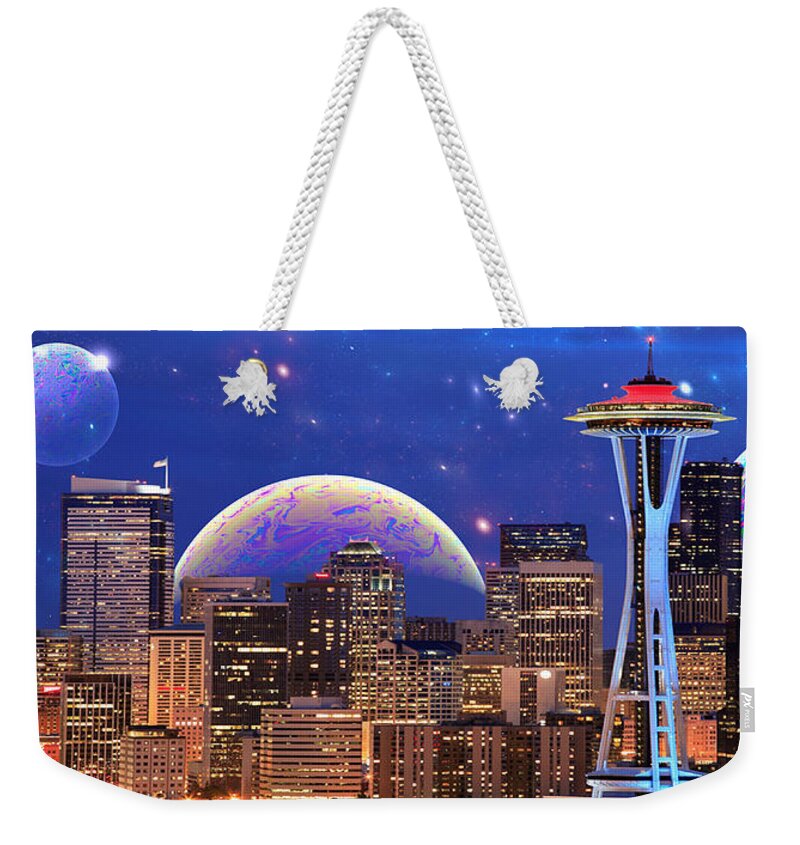 Seattle Weekender Tote Bag featuring the digital art Imagine the Night by Paisley O'Farrell