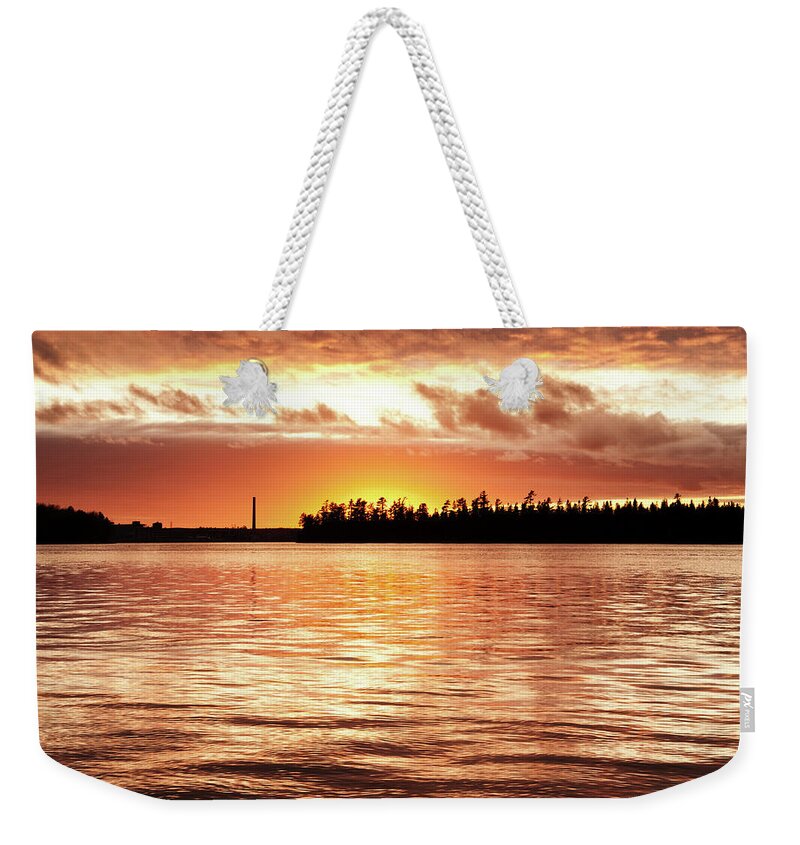 Industrial District Weekender Tote Bag featuring the photograph Industrial Sunset by Shaunl