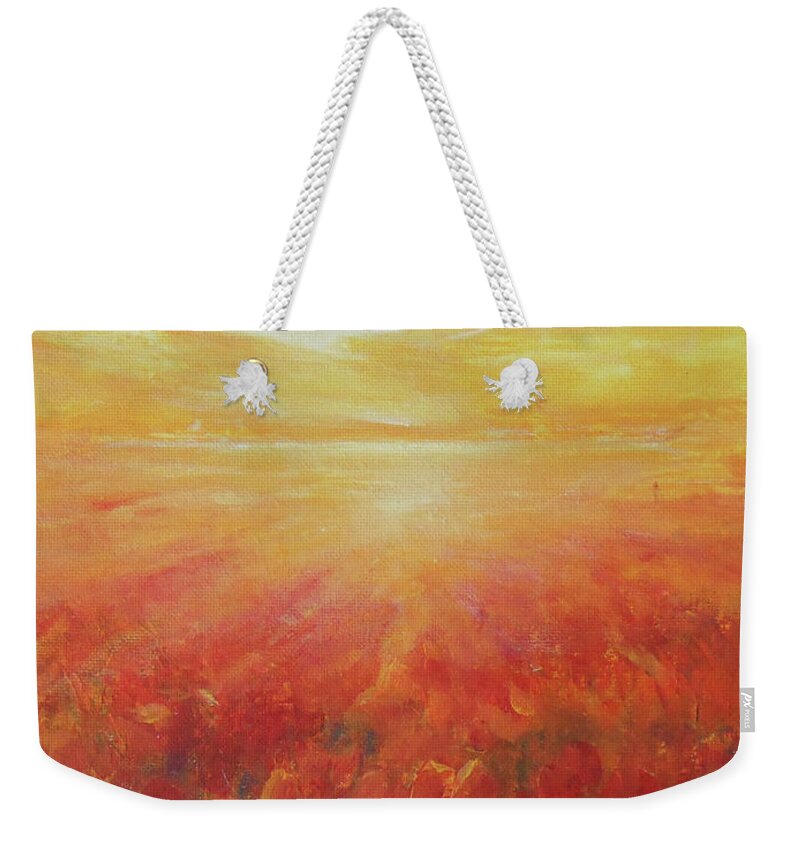 Abstract Weekender Tote Bag featuring the painting Inexhaustible by Jane See