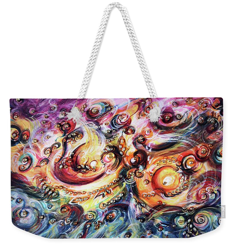 Cosmos Weekender Tote Bag featuring the painting Infinite Cosmos 1 by Harsh Malik