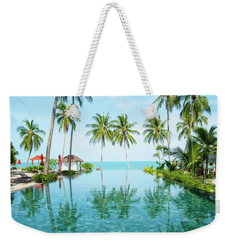 Scenics Weekender Tote Bag featuring the photograph Infinity Pool, Lamai Beach, Koh Samui by John Harper