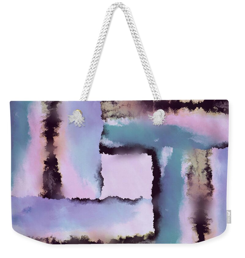 Abstract Wall Art Weekender Tote Bag featuring the mixed media Influences by Paula Ayers