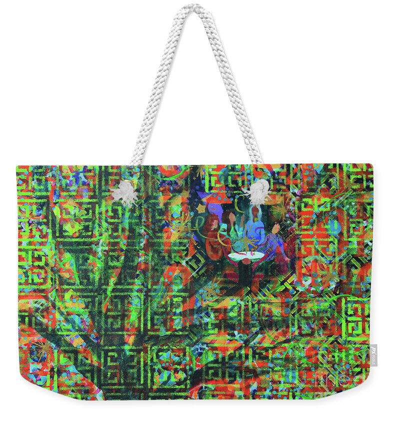 Beautiful Weekender Tote Bag featuring the painting Inside the Tree of Life by Jeanette French