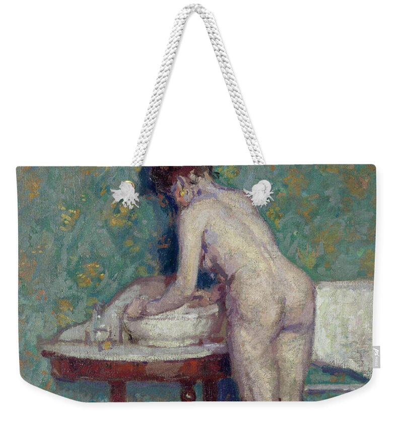 Nudes Weekender Tote Bag featuring the painting Interior With Nude by Spencer Frederick Gore