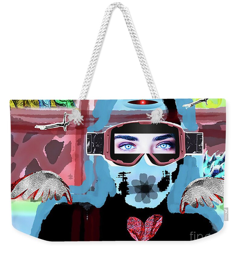 Dreams Weekender Tote Bag featuring the digital art Introspection Blue by Alexandra Vusir