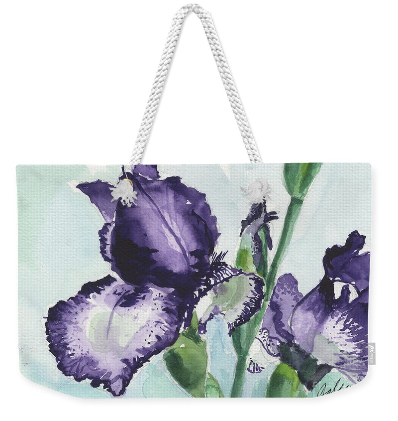 Iris Weekender Tote Bag featuring the painting Iris by Galen Hazelhofer