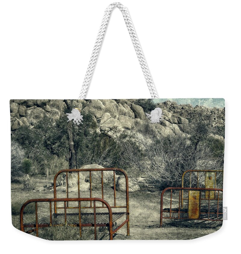 Iron Beds Weekender Tote Bag featuring the photograph Iron Beds by Sandra Selle Rodriguez
