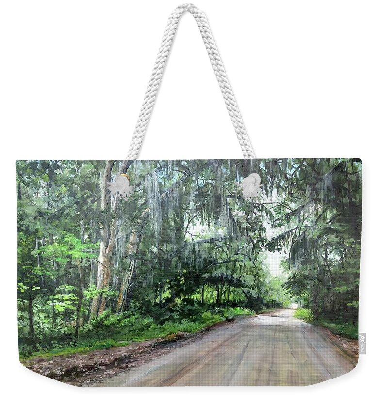 Country Road Weekender Tote Bag featuring the painting Island Road by William Brody