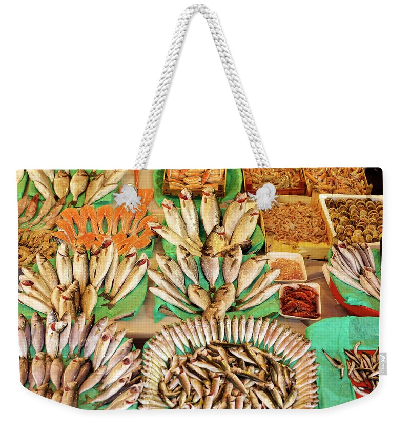 Istanbul Weekender Tote Bag featuring the photograph Istanbul Fish Markets by Mark A Paulda