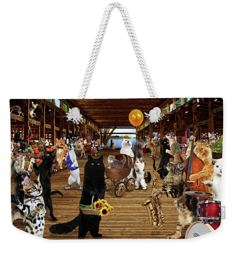 Comic Art Weekender Tote Bag featuring the digital art Ithacats by Torie Tiffany