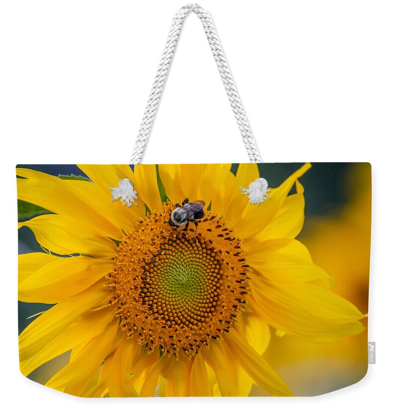 Sunflower Weekender Tote Bag featuring the photograph It's a Good Day by Linda Bonaccorsi