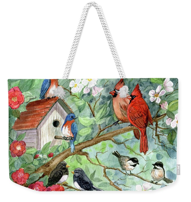 Springtime Weekender Tote Bag featuring the painting It's A Spring Thing by Marilyn Smith