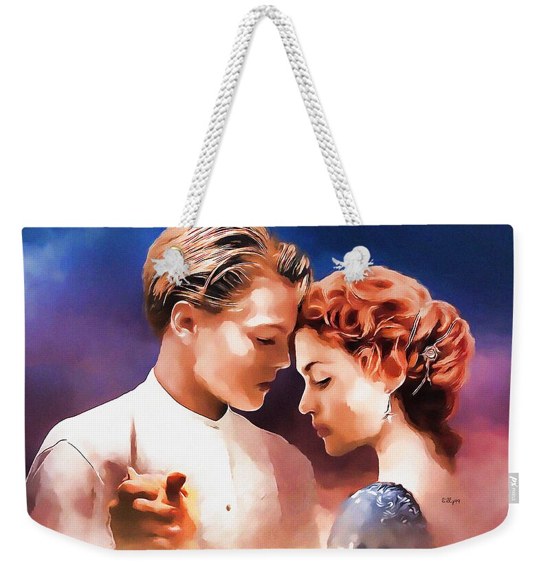 Paint Weekender Tote Bag featuring the painting Jack and Rose - Titanic by Nenad Vasic