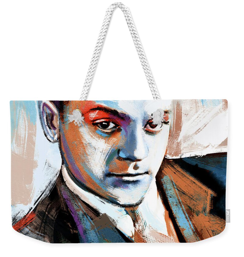 James Weekender Tote Bag featuring the painting James Cagney painting by Stars on Art