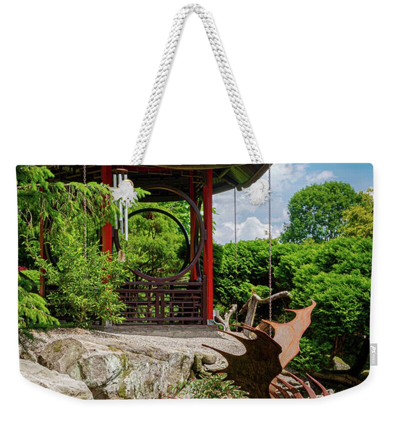 Japan Weekender Tote Bag featuring the photograph Japanese Garden Gazebo by Tom Mc Nemar