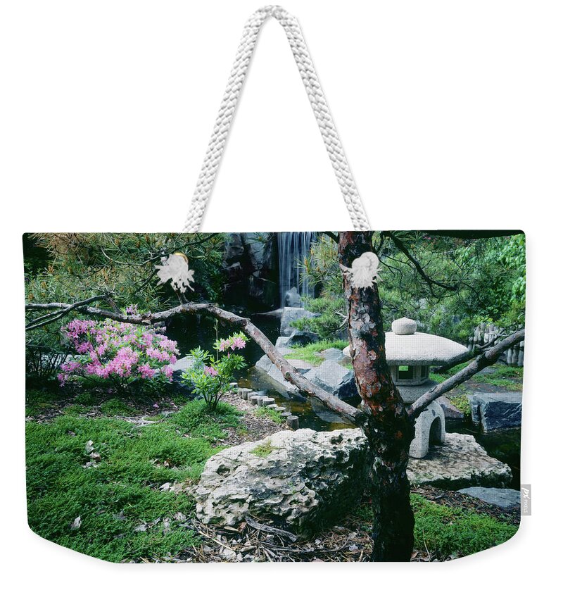 Flowerbed Weekender Tote Bag featuring the photograph Japanese Garden, U Of Mn Landscape by Lawrencesawyer