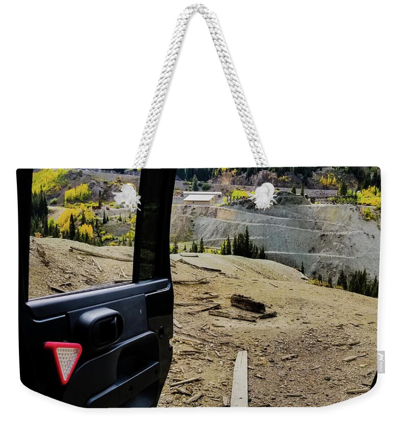 Jeep Weekender Tote Bag featuring the photograph Jeep View by Elizabeth M