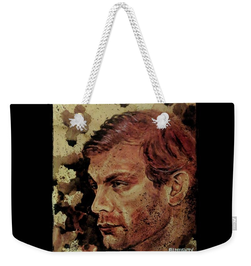 Ryan Almighty Weekender Tote Bag featuring the painting Jeffrey Dahmer by Ryan Almighty