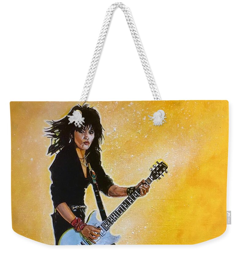 Joan Jett Weekender Tote Bag featuring the painting Joan Jett by Joel Tesch