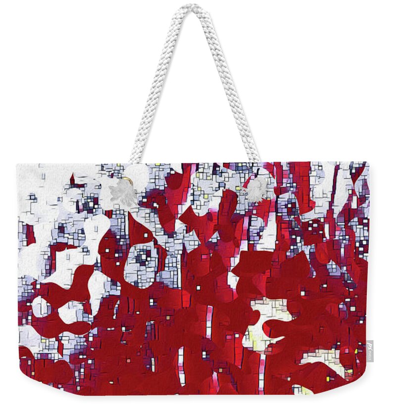 Red Weekender Tote Bag featuring the painting John 14 2. Preparing A Place For You by Mark Lawrence