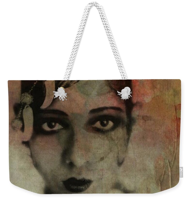 Josephine Baker Weekender Tote Bag featuring the mixed media Josephine Baker - Vintage by Paul Lovering