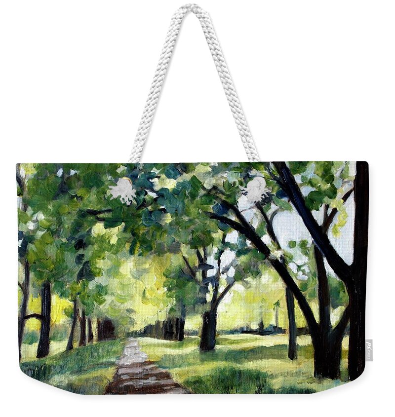 Landscape Weekender Tote Bag featuring the painting June Common by Sarah Lynch