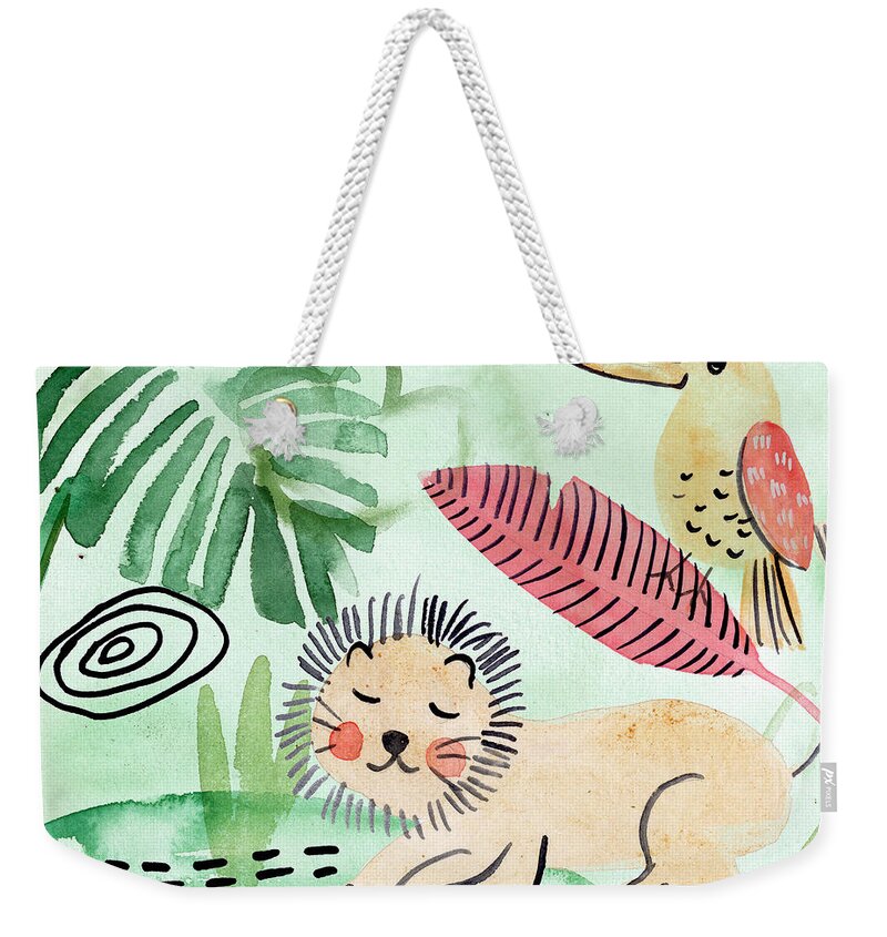 Animals & Nature+safari & Zoo Weekender Tote Bag featuring the painting Jungle Of Life Collection A by Melissa Wang