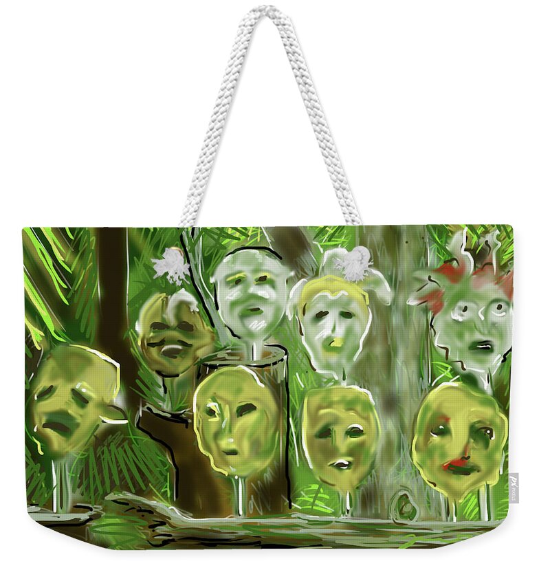 Botanical Weekender Tote Bag featuring the digital art Jungle Spirits by Jean Pacheco Ravinski