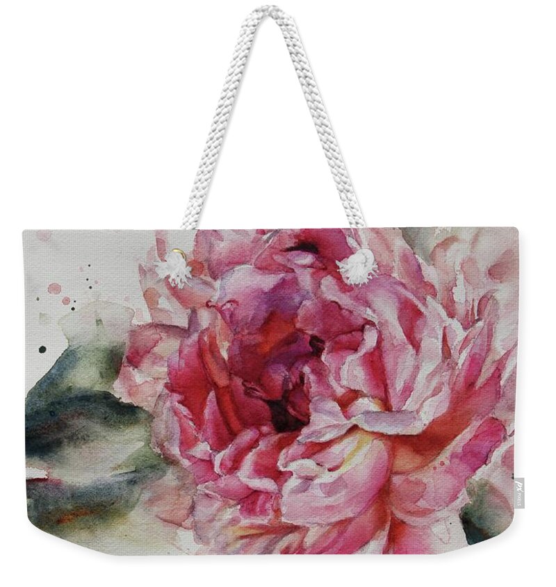 Face Masks Weekender Tote Bag featuring the painting Just Bloom by Tracy Male