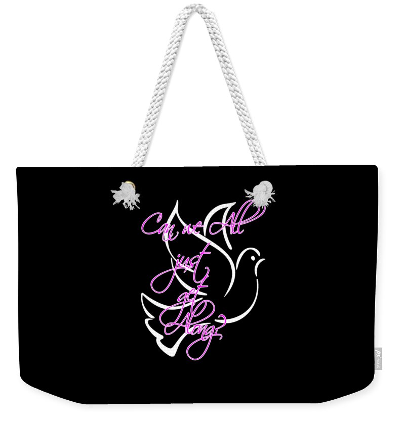 Get Along Weekender Tote Bag featuring the digital art Just Get Along by Judy Hall-Folde