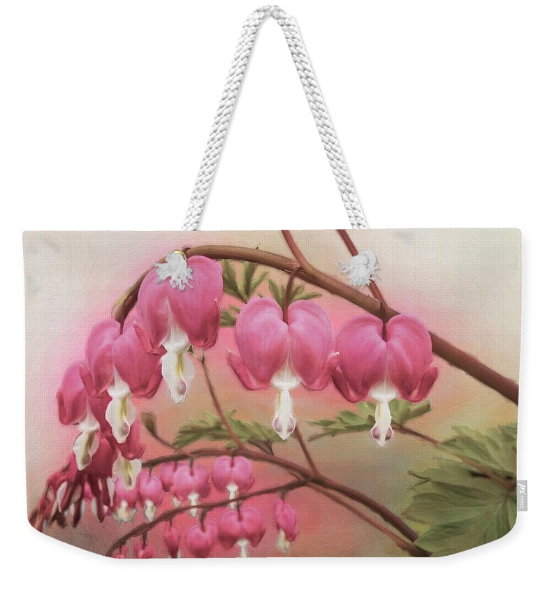 Spring Flower Weekender Tote Bag featuring the photograph Just Hanging Around by Leslie Montgomery