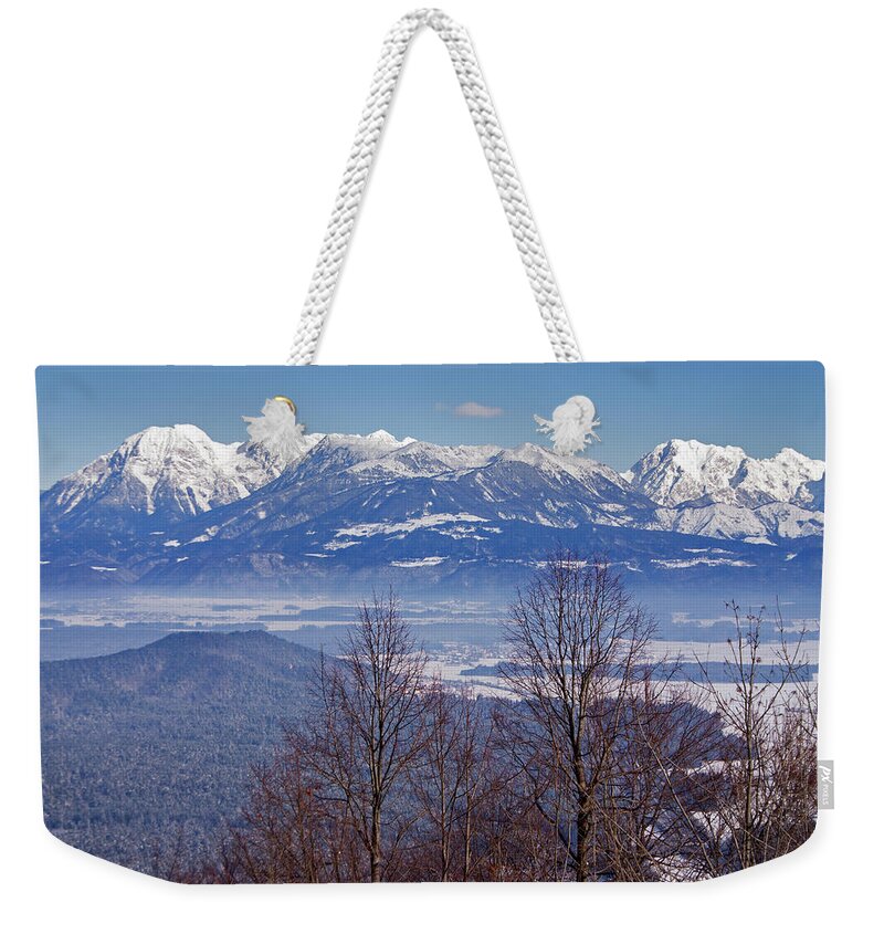 Kamnik Alps Weekender Tote Bag featuring the photograph Kamnik Alps in Winter by Ian Middleton