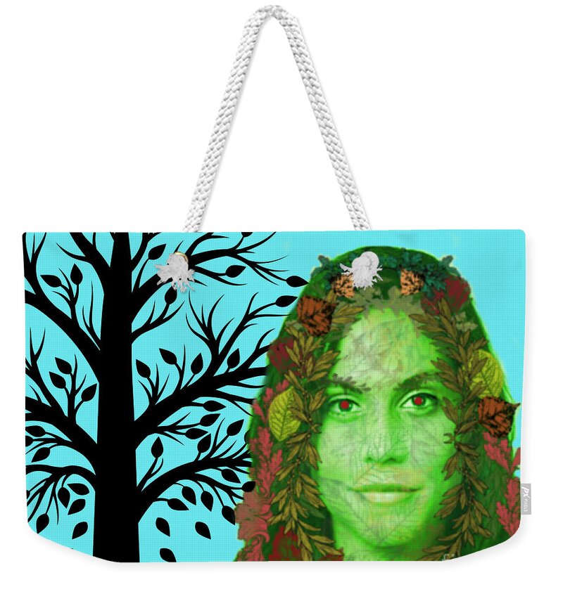 Fall Weekender Tote Bag featuring the digital art Keeper Of Autumn by Diamante Lavendar