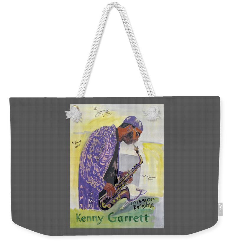 Kenny Garrett Weekender Tote Bag featuring the painting Kenny Garrett by Suzanne Giuriati Cerny
