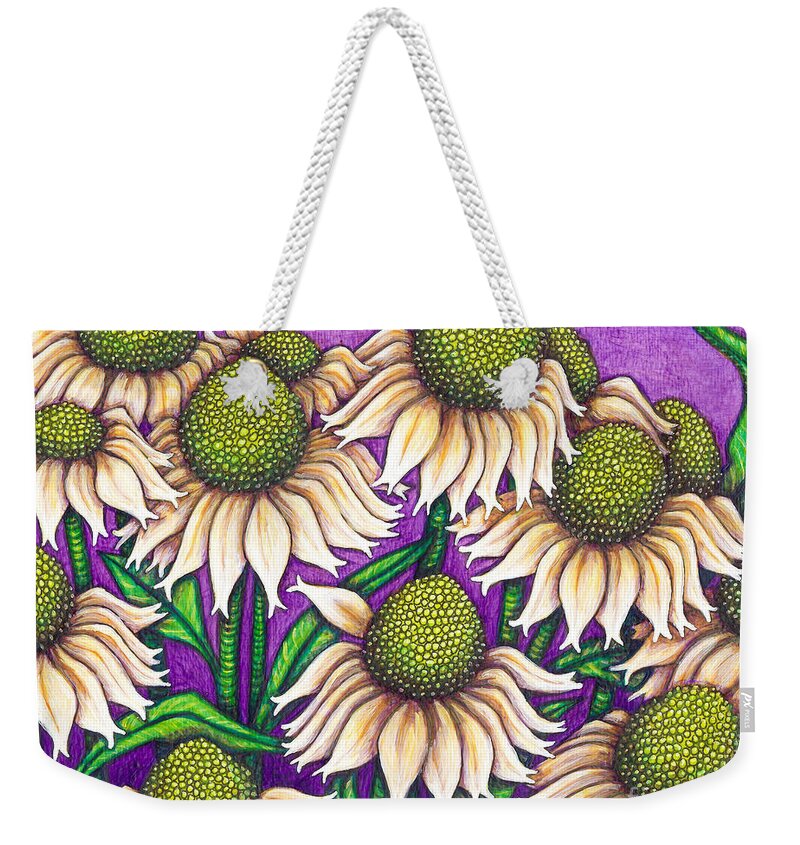Floral Weekender Tote Bag featuring the painting Kim's Mopheads by Amy E Fraser