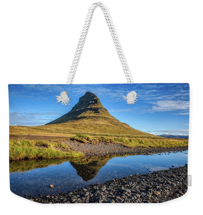 David Letts Weekender Tote Bag featuring the photograph Kirkjufell Mountain by David Letts