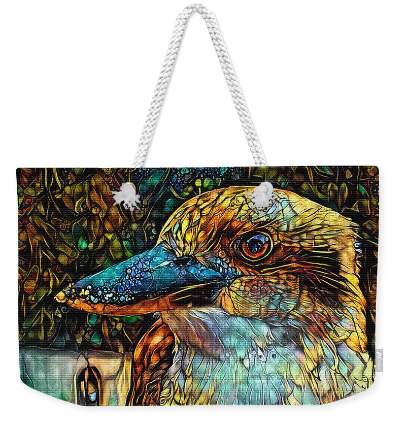 Kookaburra Art Weekender Tote Bag featuring the digital art Kookaburra Art by Kaye Menner by Kaye Menner