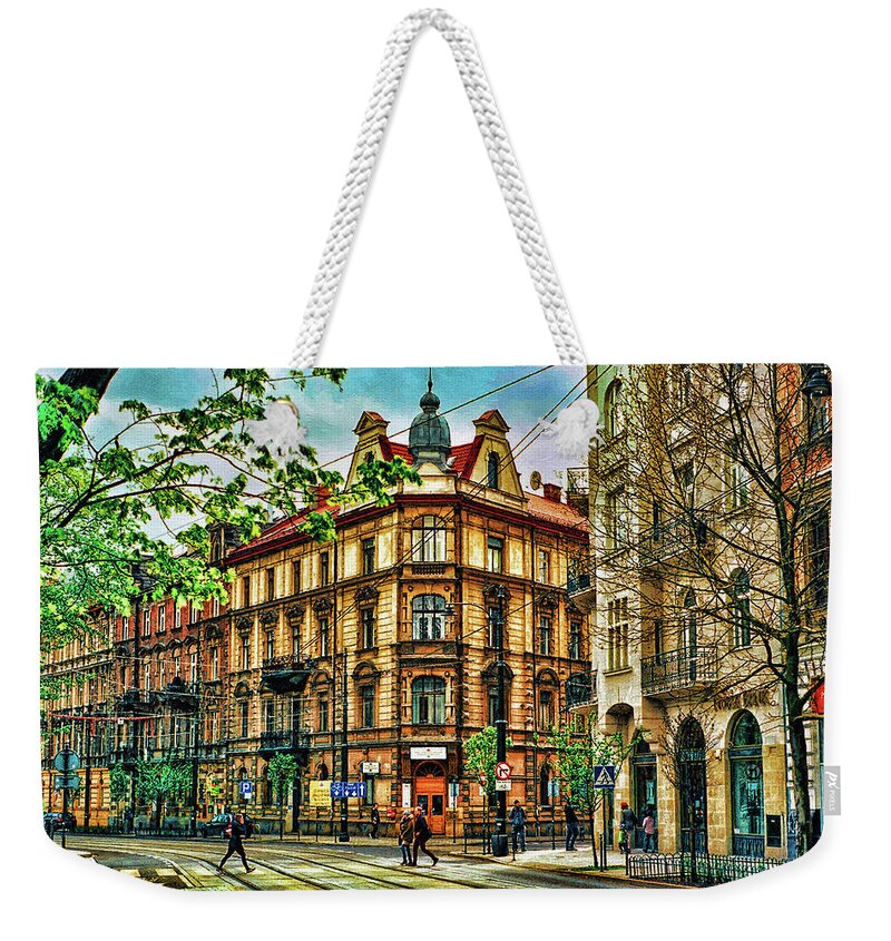 Landscape Weekender Tote Bag featuring the painting Krakow Poland by Dean Wittle