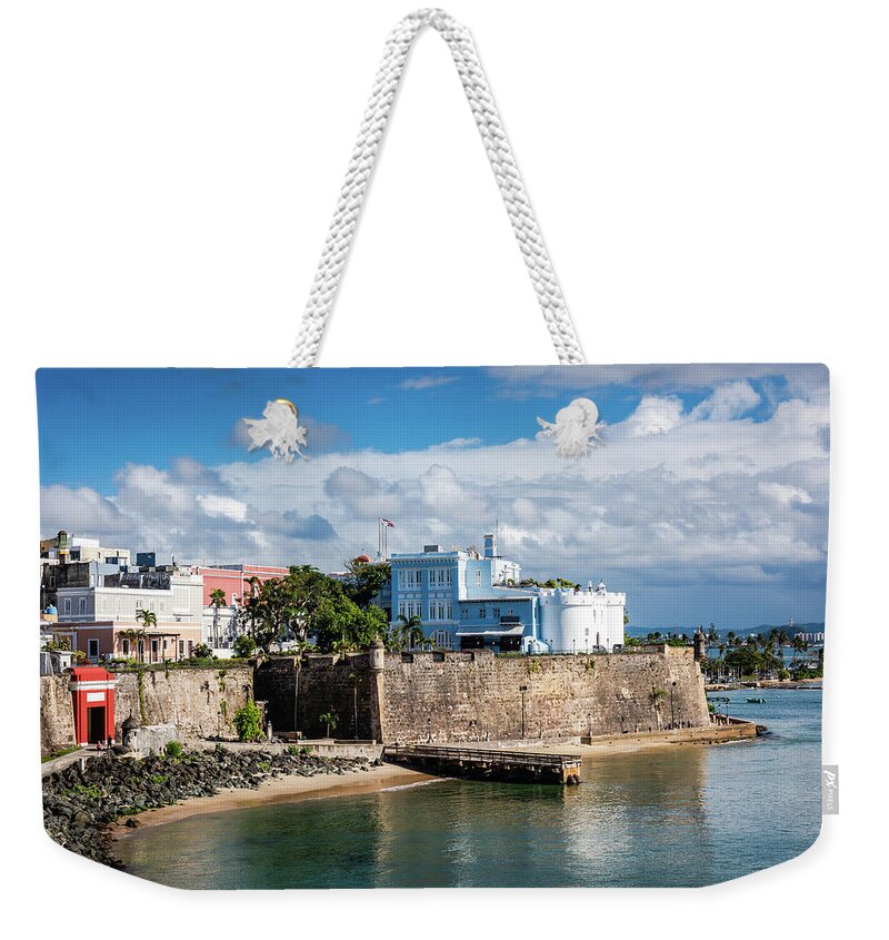 Caribbean Weekender Tote Bag featuring the photograph La Fortaleza by Sandra Foyt