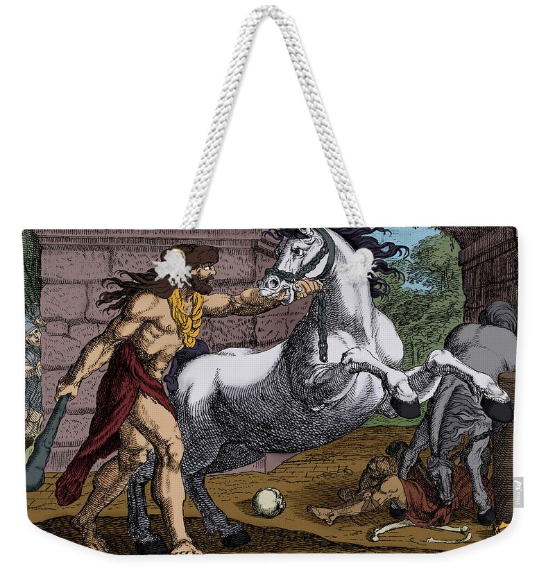 12 Labors Weekender Tote Bag featuring the photograph Labors Of Hercules, Steal The Mares by Science Source