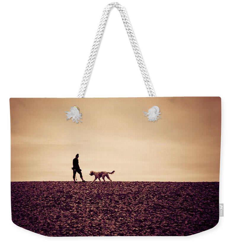 Dog Weekender Tote Bag featuring the photograph Lady with Dog by Anamar Pictures