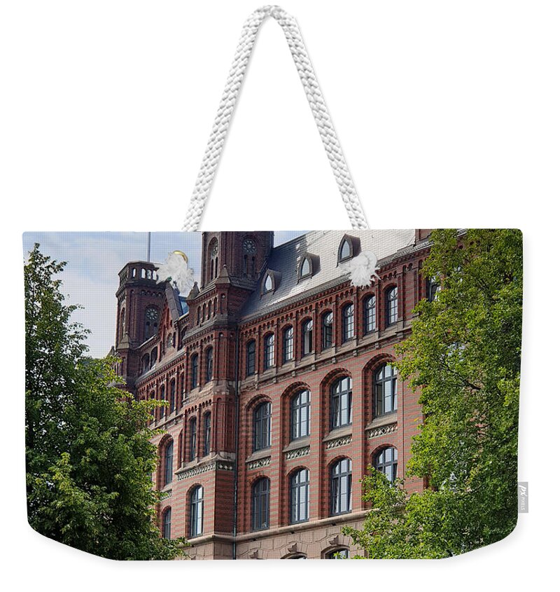 City Weekender Tote Bag featuring the photograph Laeiszhoff from the Trostbrucke by Yvonne Johnstone