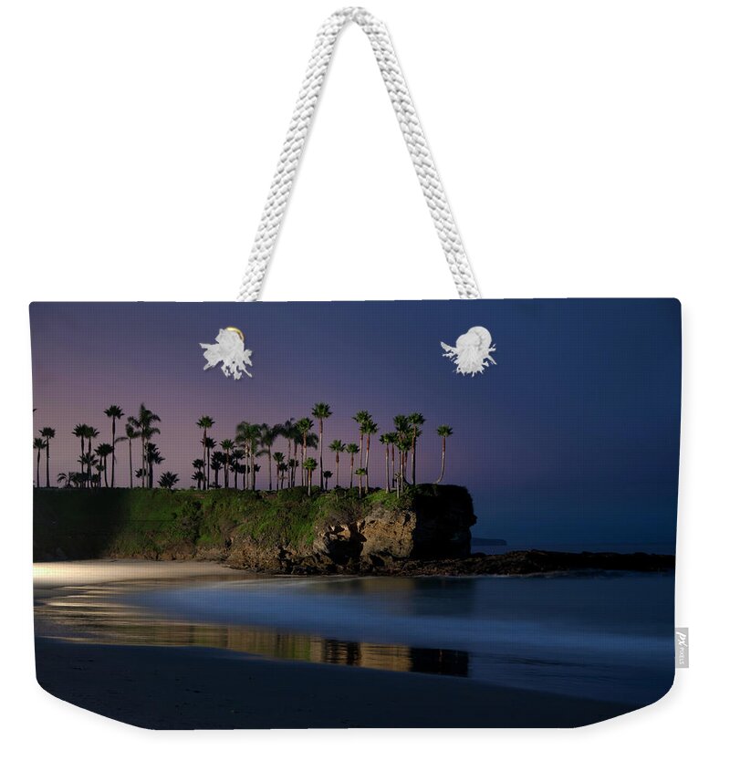 Scenics Weekender Tote Bag featuring the photograph Laguna Beach Ocean Night by Mitch Diamond